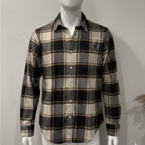 Abercrombie & Fitch Black and Cream Checkered Shirt